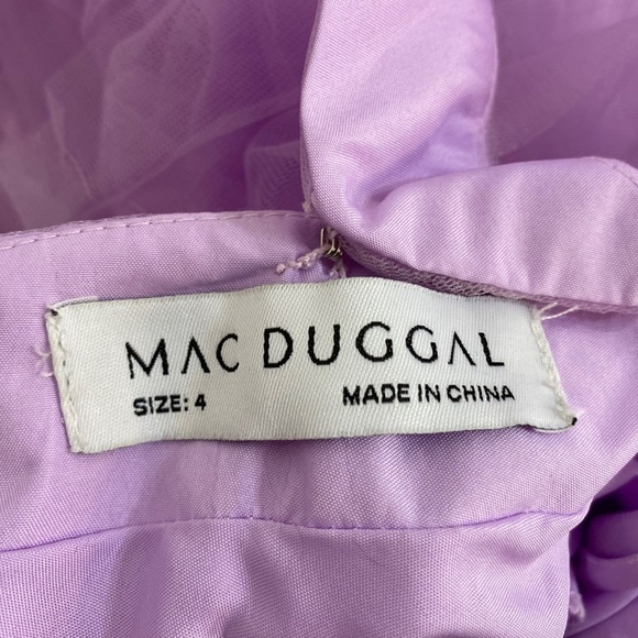 NEW Mac Duggal Lilac Ruffle Tiered Maxi Dress with Criss Cross Open Back NWT 4 - Picture 12 of 14
